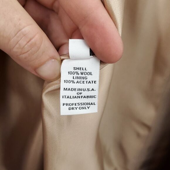 FLEURETTE  100% Wool Oversized Corn Flower Blue Notch Collar Longline Peacoat - Picture 15 of 16